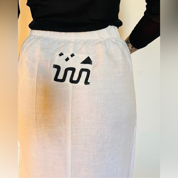 100% Linen Maxi Pencil Skirt - Picture 2 of 3